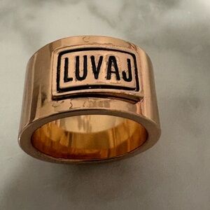 Luv AJ Rose Gold Plated Engraved Ring